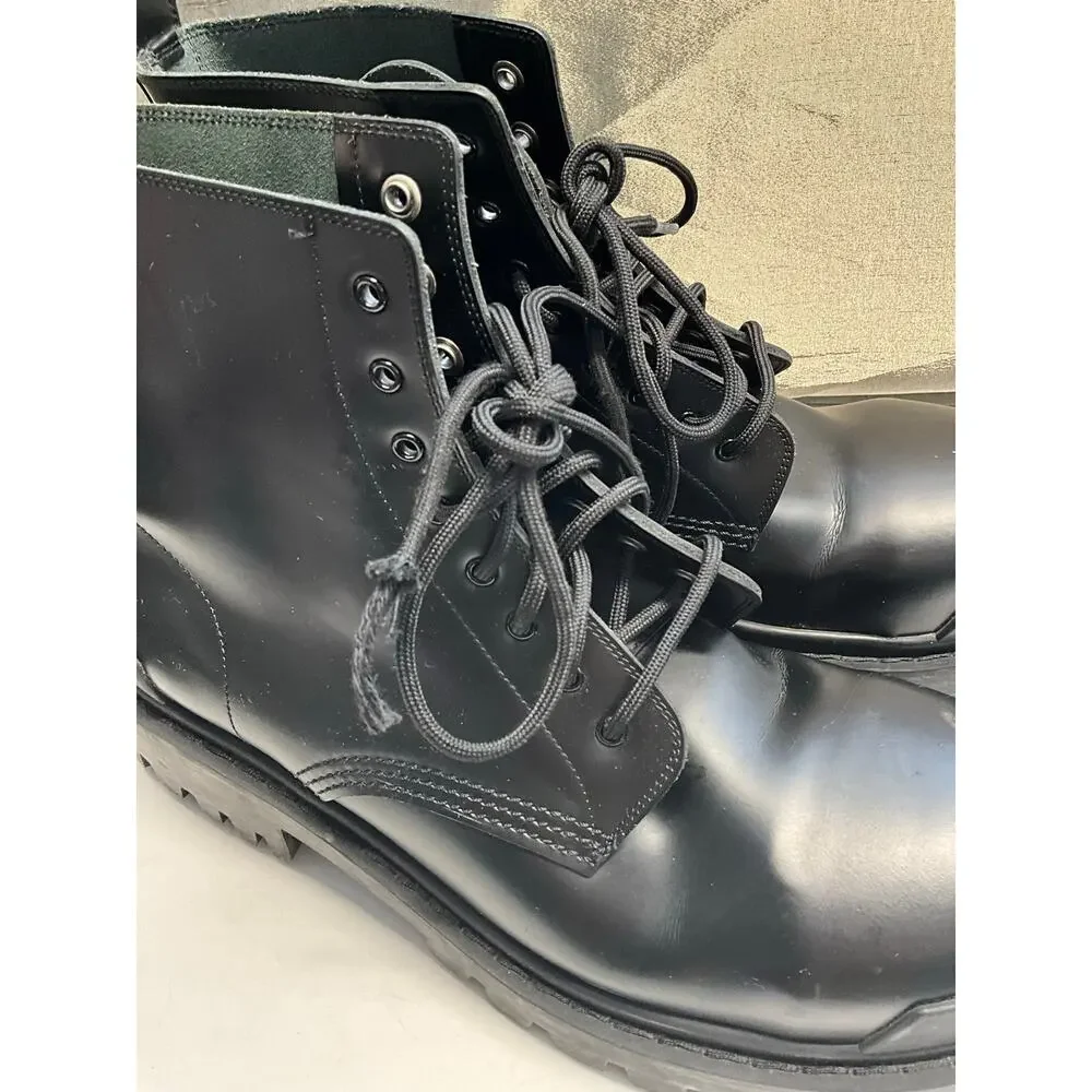 Balenciaga Combat Strike leather combat boots